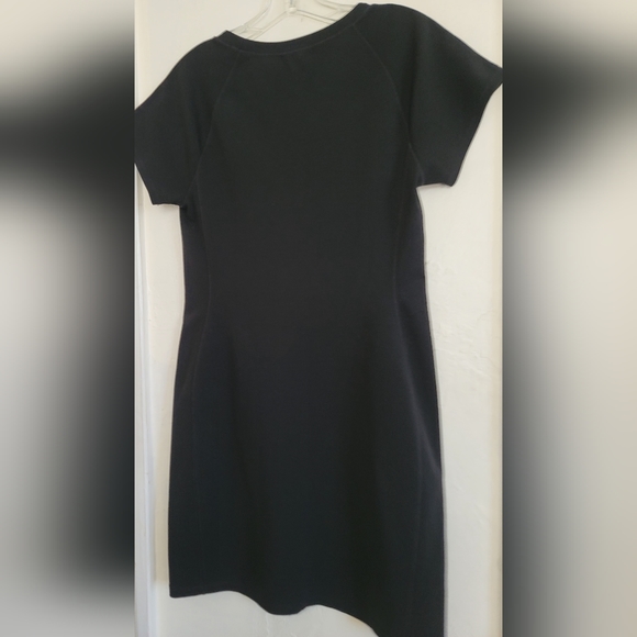 James Perse Standard Black Stretch Cotton Sheath Dress Size Large Short Sleeve - Picture 10 of 16